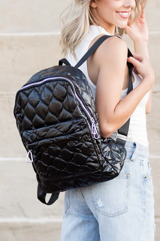 Puff Planet Quilted Metallic Puffer Backpack