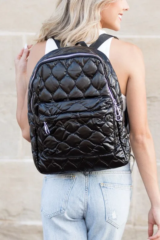 Puff Planet Quilted Metallic Puffer Backpack