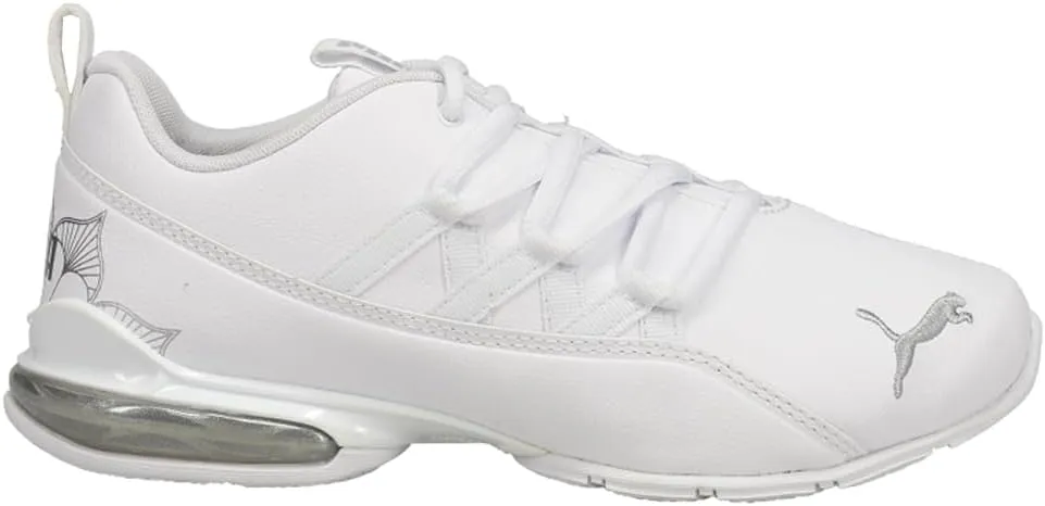 PUMA Riaze Prowl Mandala Wide Women's Training Shoes in White/Metallic Silver, Size 6