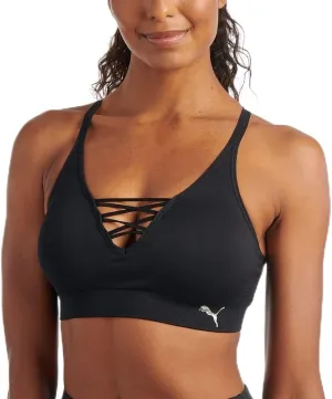 Puma Women's Seamless Sports Bra, Black/Metallic, X-Large