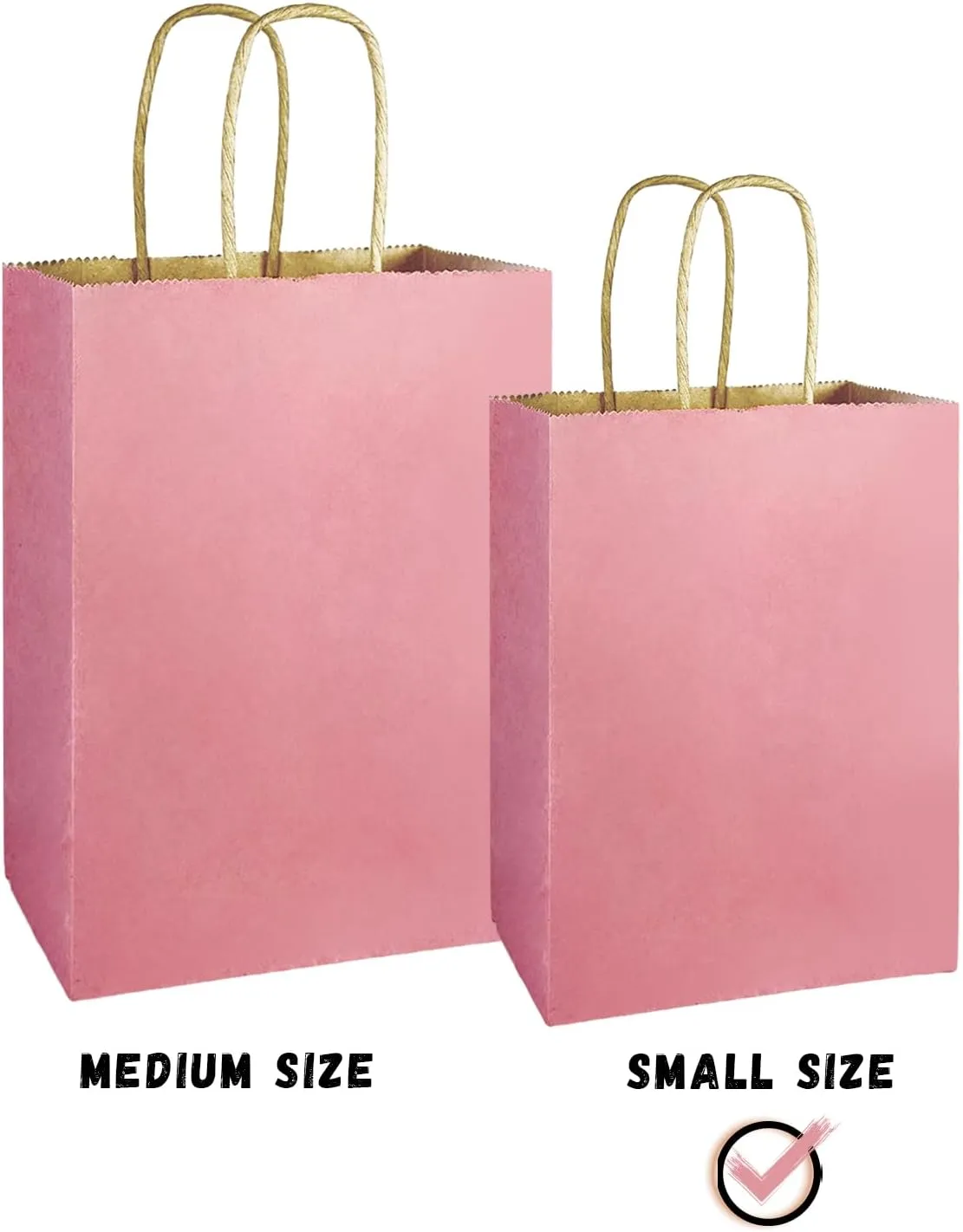 qiqee 32-Packs Paper Bags with Handles Bulk 8.26"×6"×3.15" Small Gift Bags 16 Different Senior Light Color Bags Multiple Uses（Small Size）