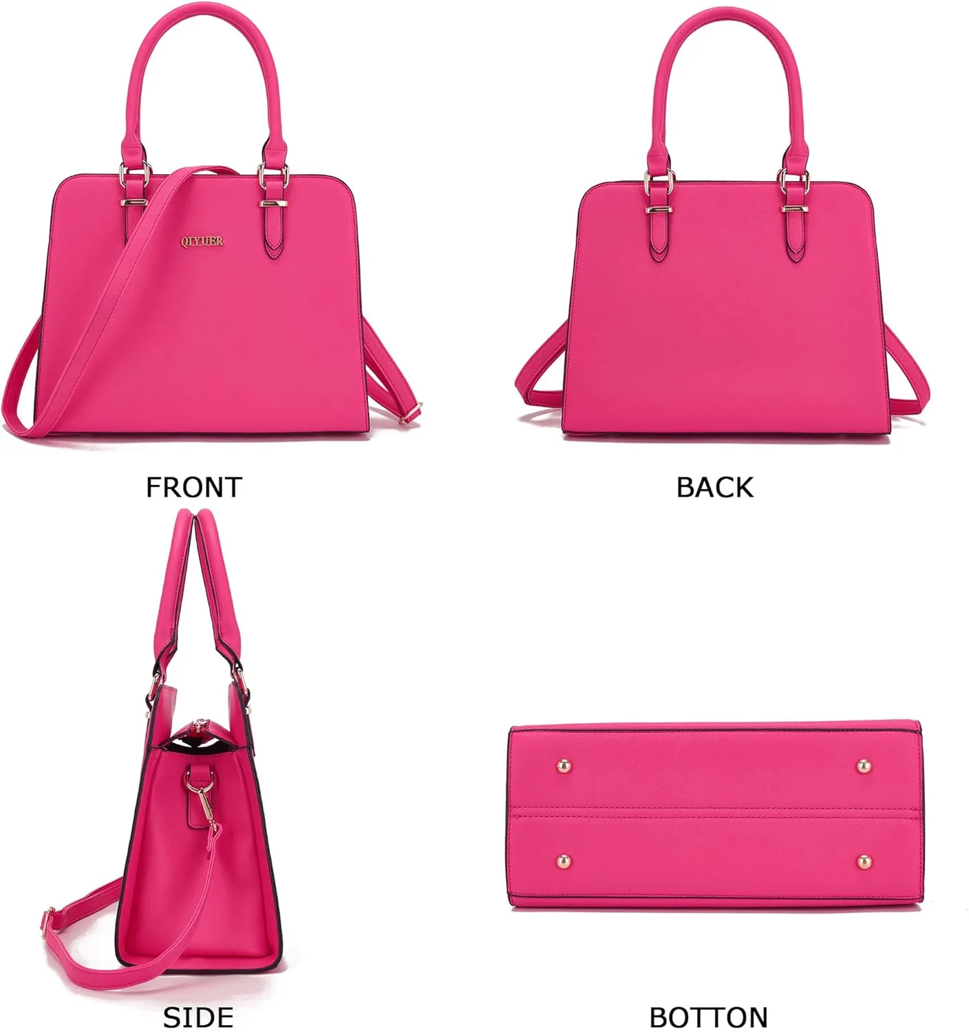 Qiyuer Satchel Purses For Women Top Handle Bag Purse And Wallet Set Work Tote Bags 2pcs