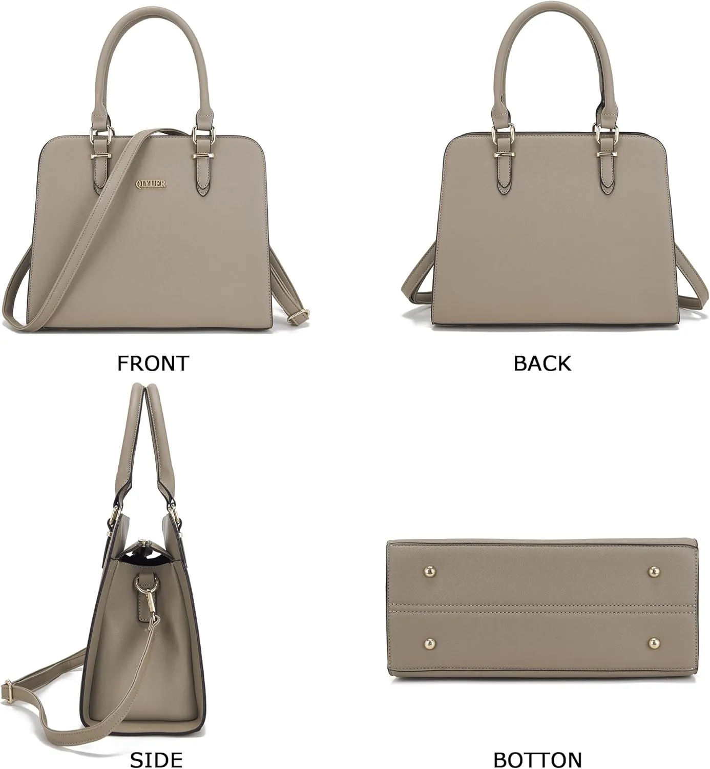 Qiyuer Satchel Purses For Women Top Handle Bag Purse And Wallet Set Work Tote Bags 2pcs
