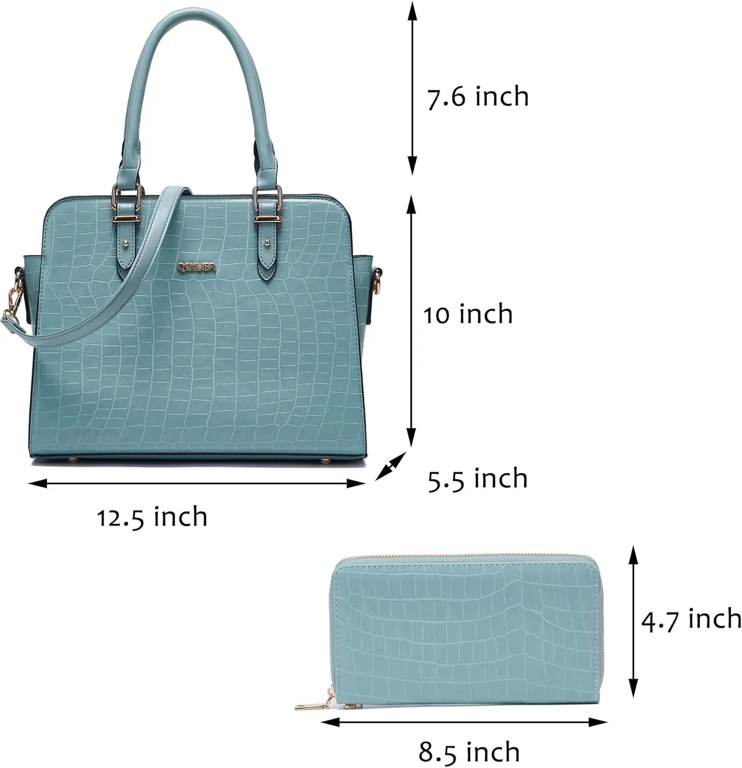 Qiyuer Satchel Purses For Women Top Handle Bag Purse And Wallet Set Work Tote Bags 2pcs