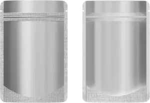 QQ Studio 100PCS Matte Clear Front Silver Back Stand-Up 1oz Bags (8.5x13cm (3.3x5.1"), Translucent/Silver)