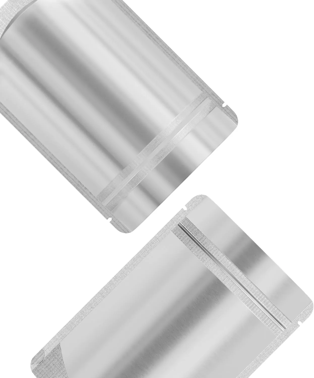QQ Studio 100PCS Matte Clear Front Silver Back Stand-Up 1oz Bags (8.5x13cm (3.3x5.1"), Translucent/Silver)