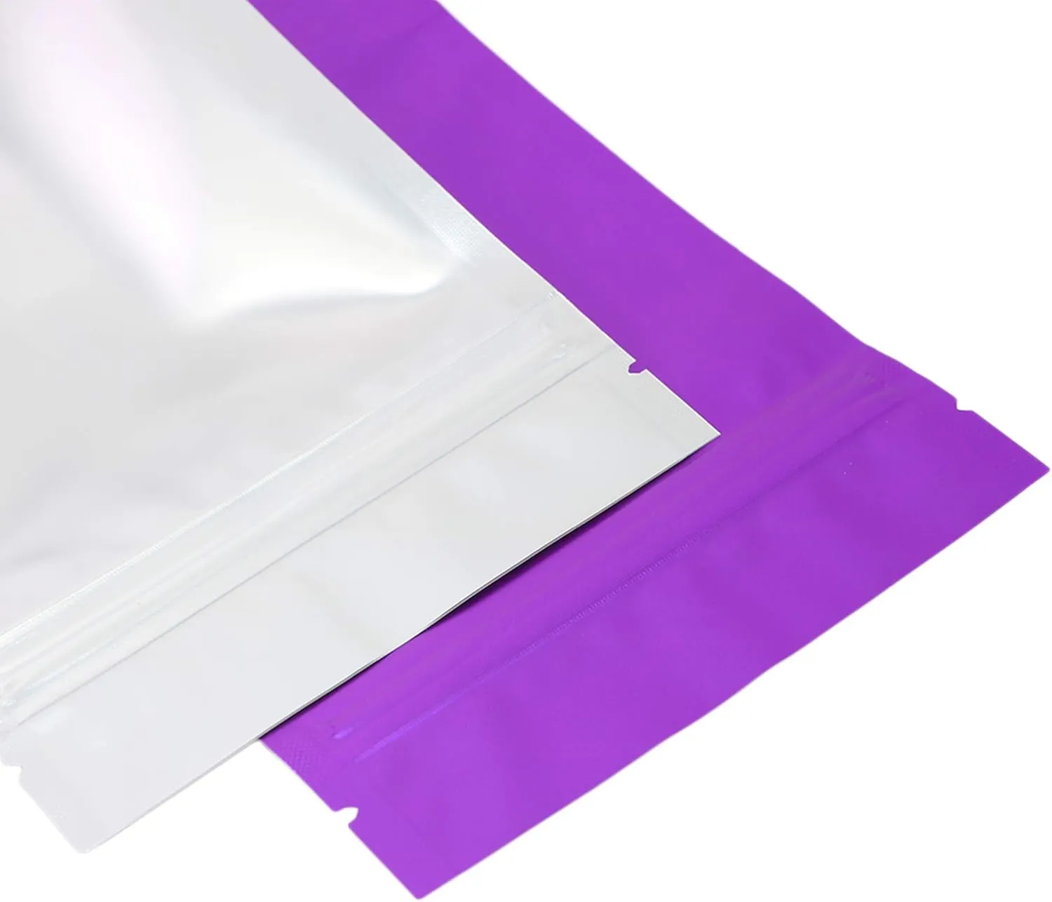 QQ Studio 100PCS Matte Double-Sided Colored Stand-Up Bags (8.5x13cm (3.3x5.1"), Translucent/Purple)