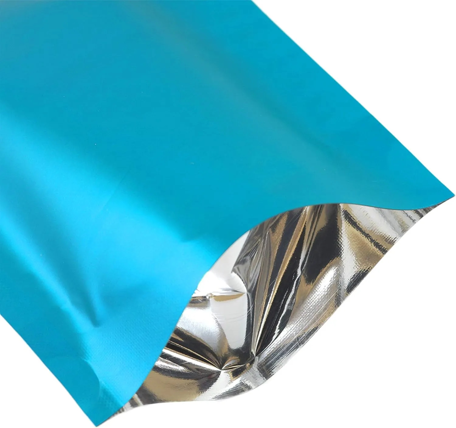 QQ Studio Pack of 100 Translucent/Silver/Color Stand-Up Resealable Zipper Pouch (3.3" x 5.1", Matte Blue)