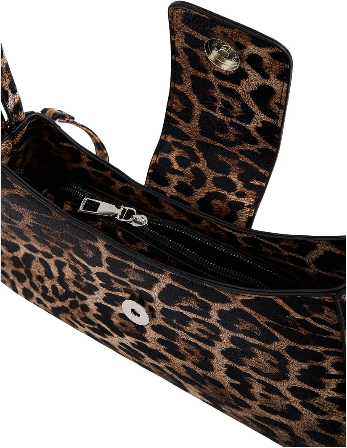 QWINEE Shoulder Bags for Women Y2K Leopard Print Handbag Cheetah Purse Double Handle Flap Underarm Bag Clutch