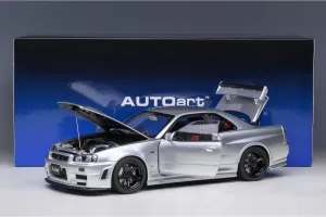 R34 GT-R Z-Tune RHD (Right Hand Drive) Silver Metallic 1/18 Model Car by Autoart AA77461