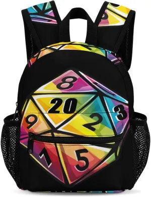 Rainbow Dice Backpack Cute Laptop Bag Mini Shoulder Bags Travel Casual Daypacks 13 Inch