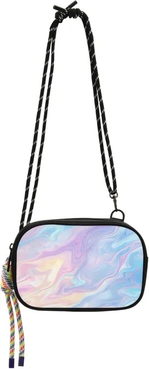 Rainbow Liquid Marble Background Small Crossbody Bags for Women Lightweight Crossbody Phone Purse Women's Crossbody Handbags with Adjustable Strap