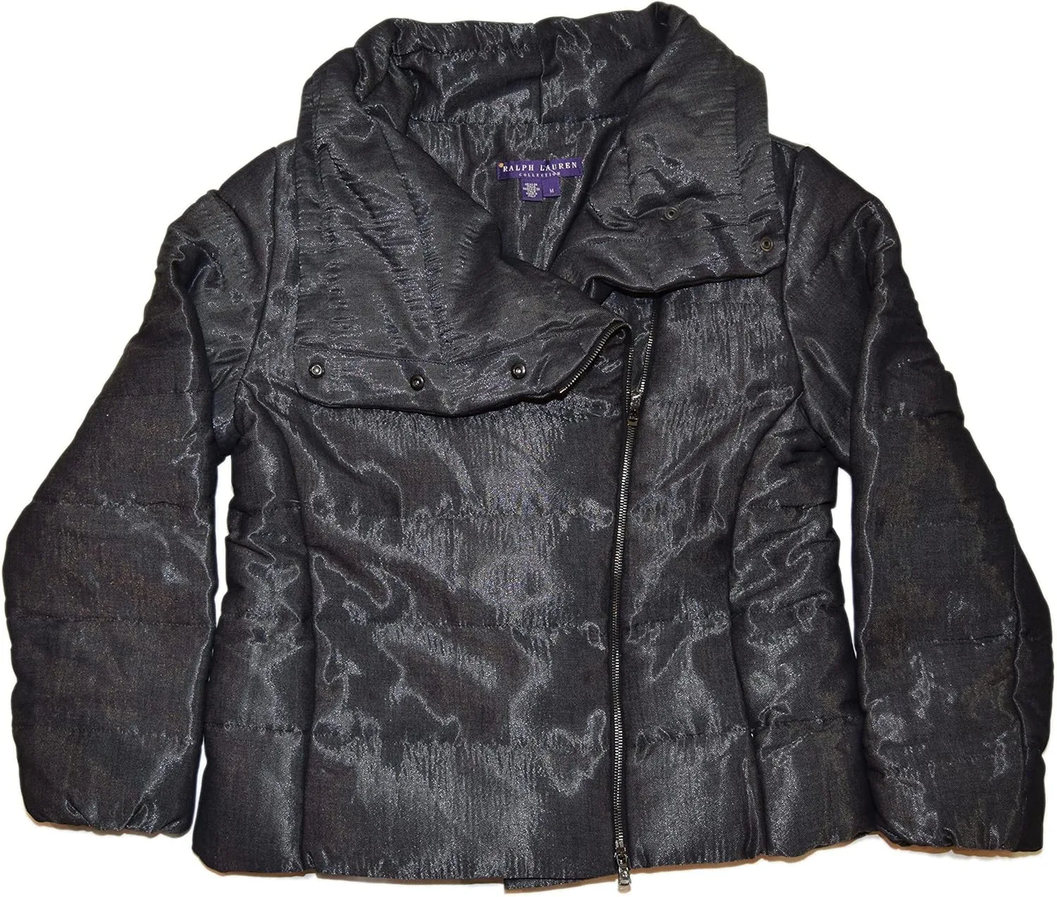 Ralph Lauren Polo Collection Purple Label Womens Down Jacket Coat Italy Black Silver Small $2998