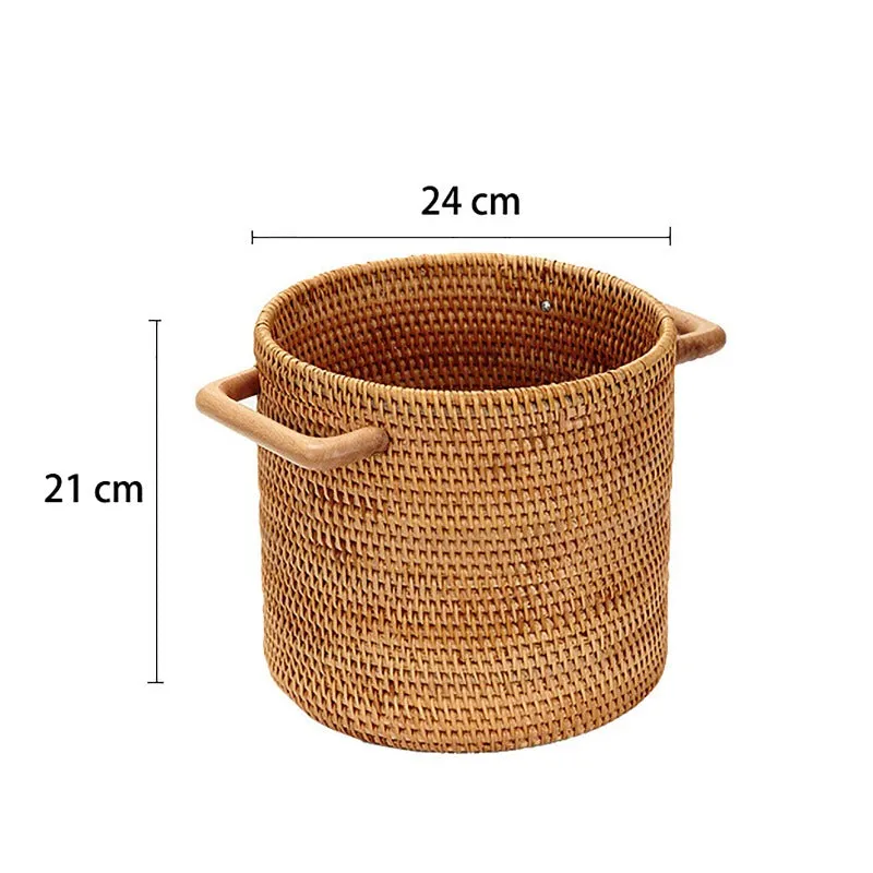 Rattan Basket with Handles｜Coffee Table Storage