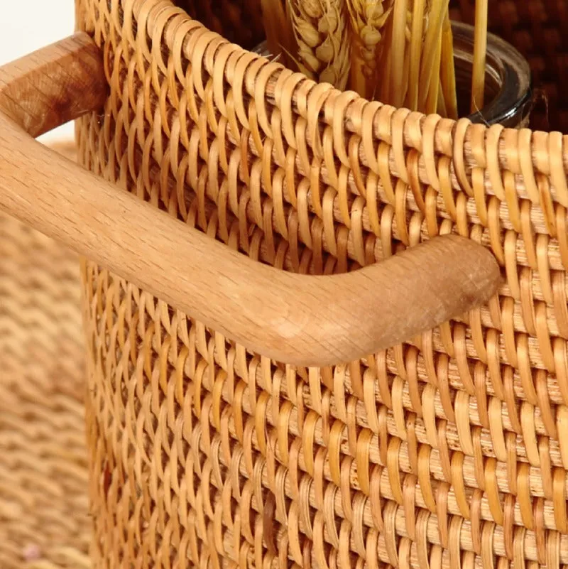 Rattan Basket with Handles｜Coffee Table Storage