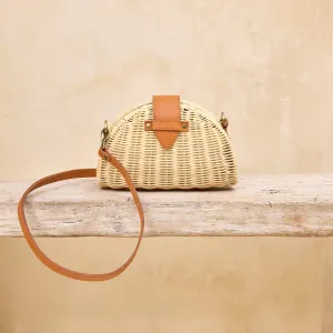 Rattan Clamshell Convertible Clutch