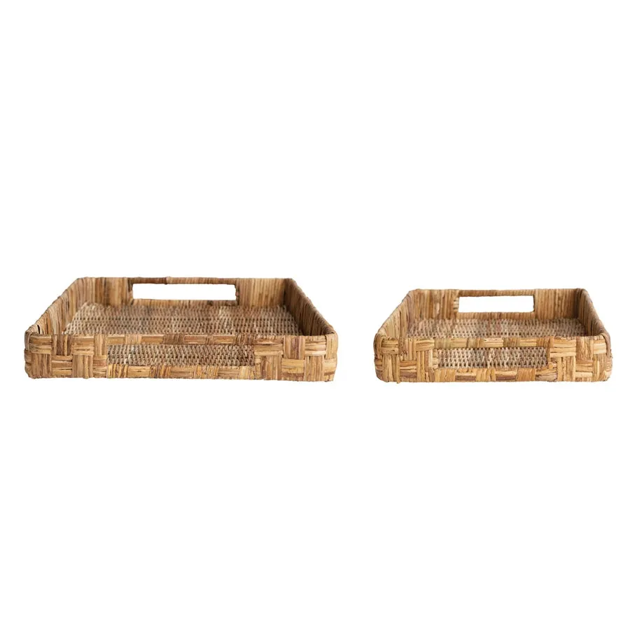 Rattan Handle Trays