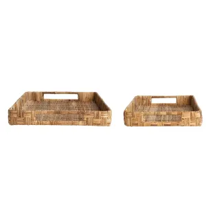 Rattan Handle Trays