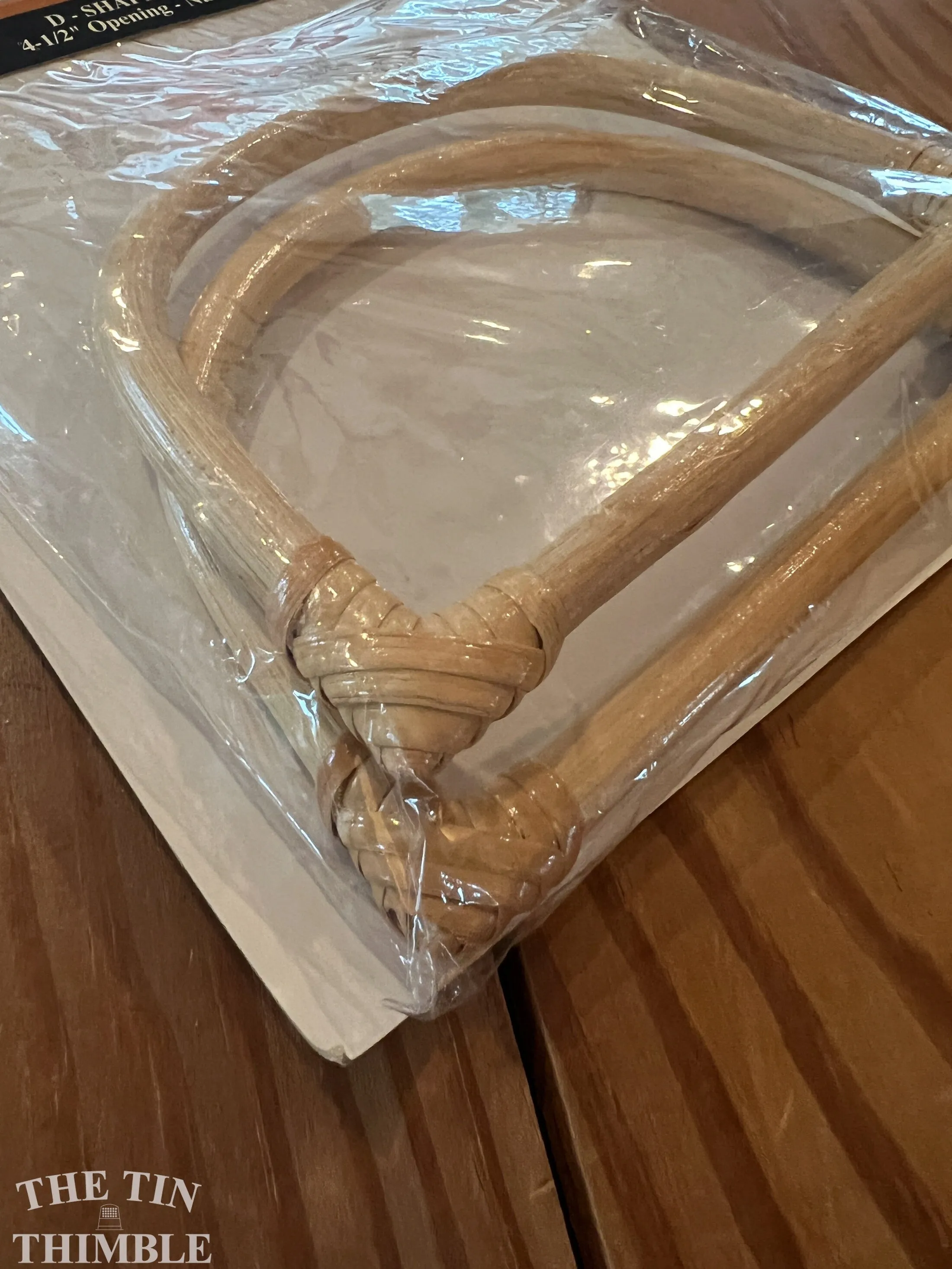 Rattan Purse Handles - Set of 2 - Bamboo Bag Handles - 4 1/2" x 4"
