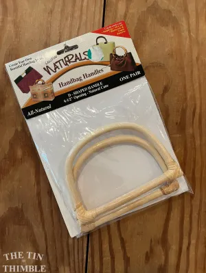 Rattan Purse Handles - Set of 2 - Bamboo Bag Handles - 4 1/2" x 4"