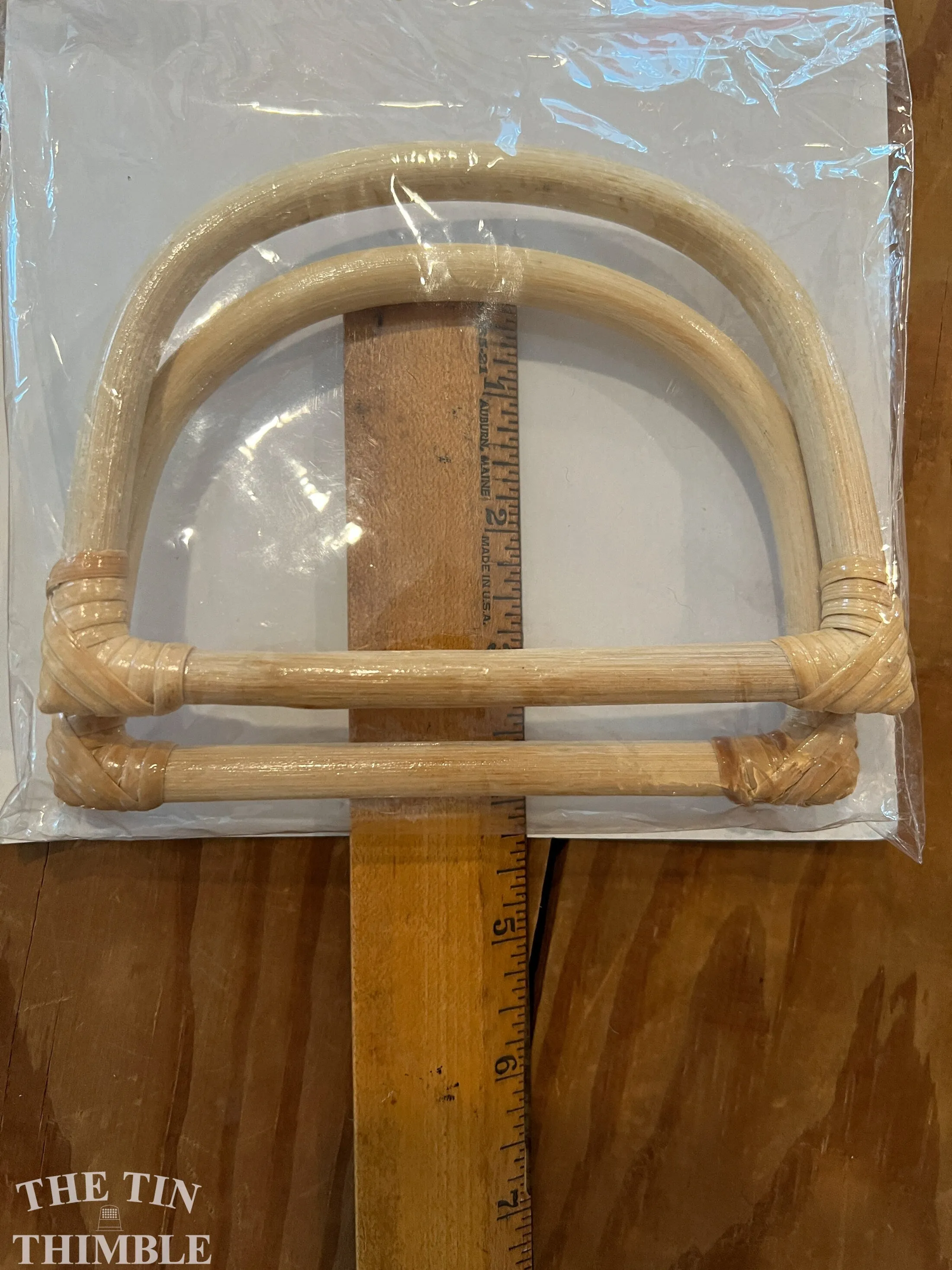 Rattan Purse Handles - Set of 2 - Bamboo Bag Handles - 4 1/2" x 4"