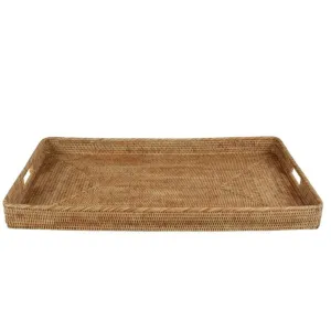 Rattan Tea Trays With Handles | Antique