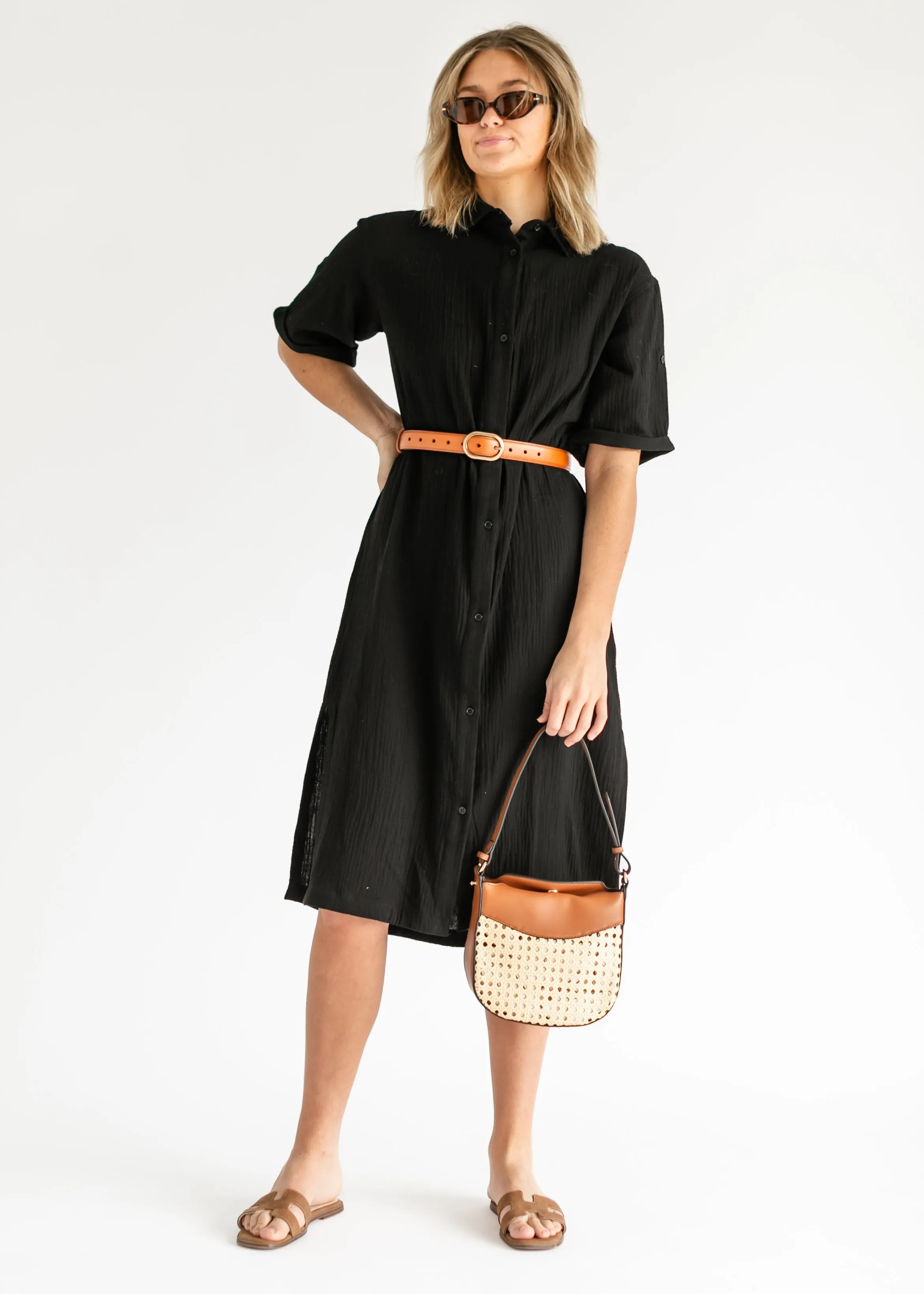 Rattan Vegan Leather Crossbody Bag