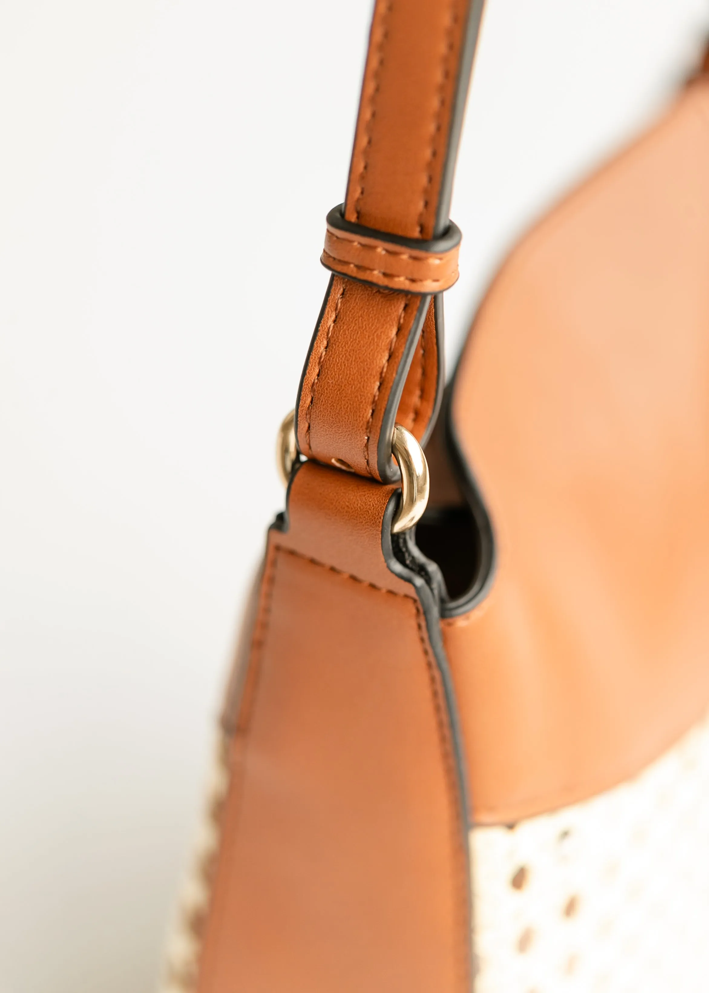Rattan Vegan Leather Crossbody Bag