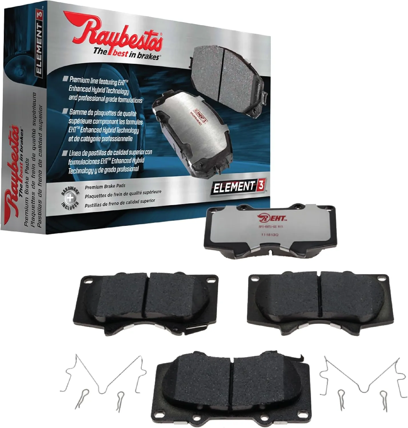 Raybestos Element3 EHT™ Automotive Replacement Front Brake Pad for Selected 2015-2019 Hyundai Sonata, 2022-2023 Hyundai Kona Electric, 2016-2020 Kia Optima (EHT1826H)