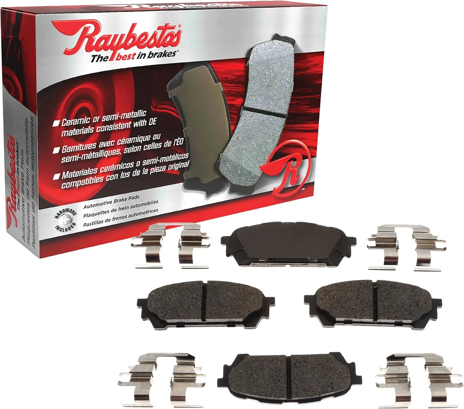 Raybestos R-Line Automotive Replacement Rear Brake Pad Set for Select Ford, Lincoln (MGD1377CH)