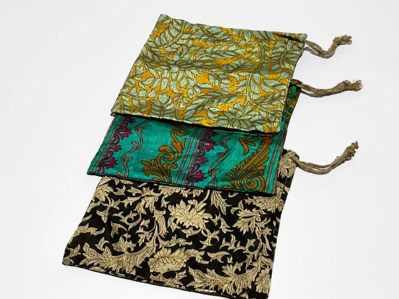 Recycled Sari Gift Bag With Drawstring Different Sizes Available