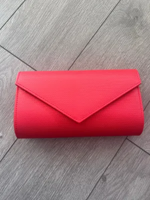 Red Metallic Envelope Clutch Bag