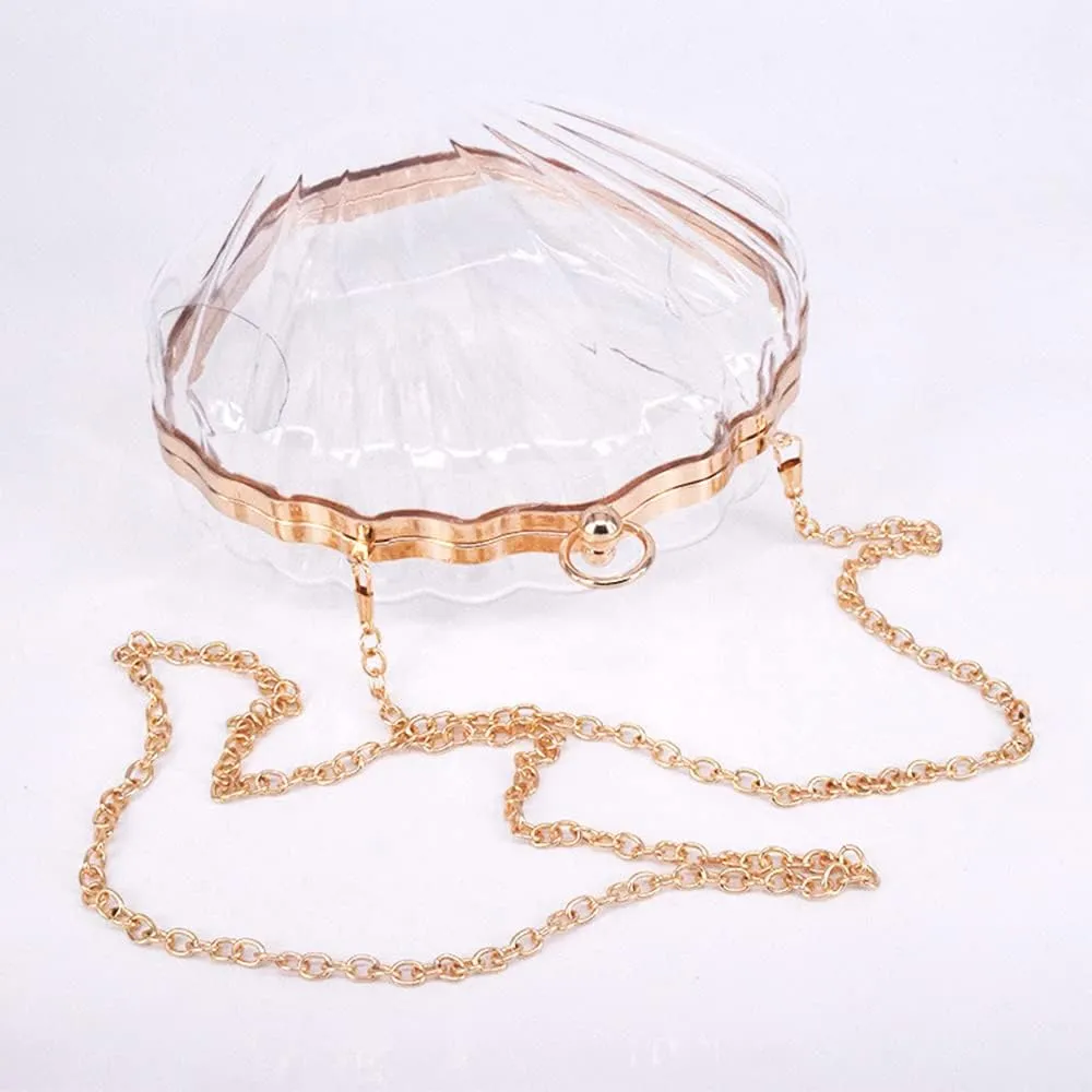 Rejolly Clear Star Shaped Purse for Women Acrylic Transparent Evening Clutch Bag Crossbody Shoulder Handbag with Chain Strap