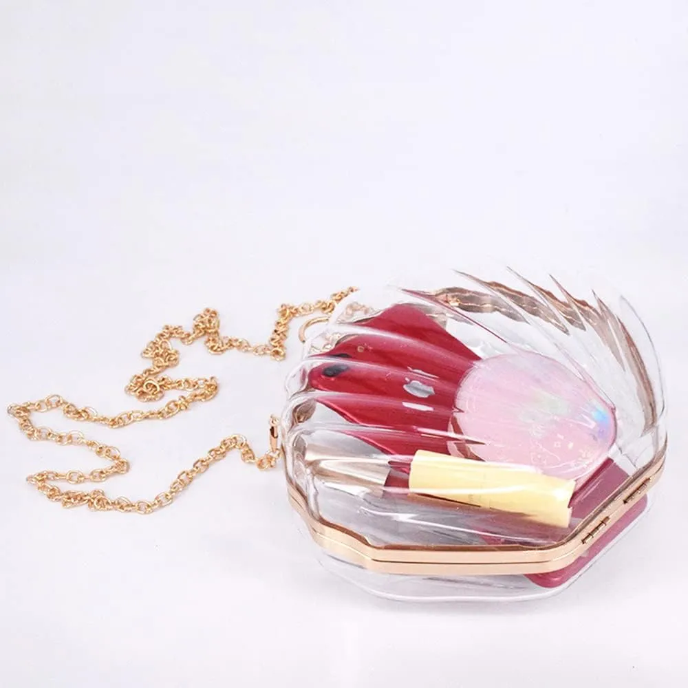 Rejolly Clear Star Shaped Purse for Women Acrylic Transparent Evening Clutch Bag Crossbody Shoulder Handbag with Chain Strap