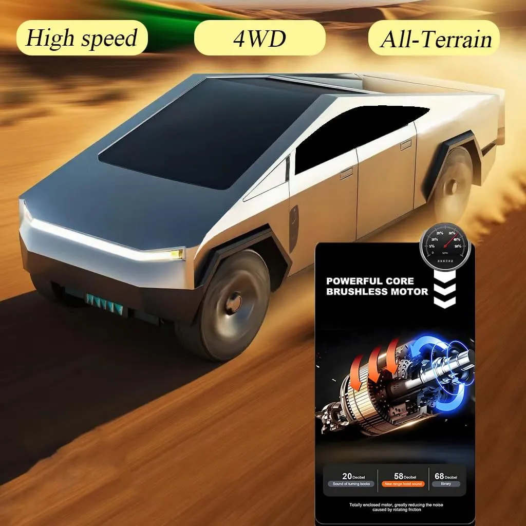 Remote Control Car High Speed Off - Road Climbing Anti - Collision All-Terrain RC Car 1/18 Model 2.4GHz Remote 4WD Drift Truck with Light Effect Ddual Batteries Long Endurance Age for 3 