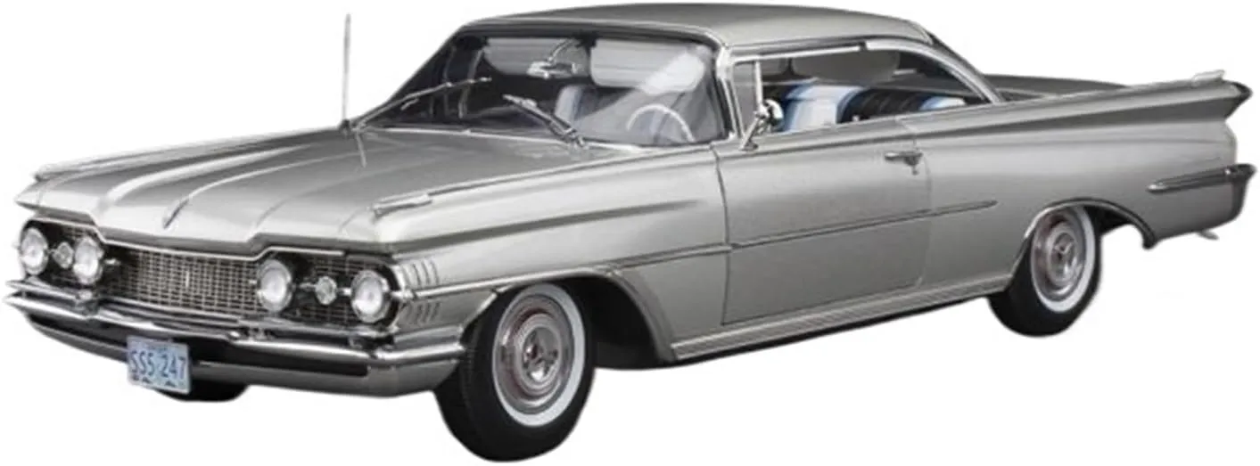 Resin Car Models Kit 1 18 Fit for Oldsmobile Convertible Hardtop 98 1959 Classic Alloy Car Model Souvenir Collection Display Piece(Silver)