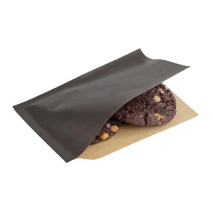 Restaurantware Bag Tek 6.25" x 4.75" Double Open Bags 100 Small Deli Paper Sheets - Disposable Greaseproof Black Paper Deli Wrap Liners For Snacks Cookies And More