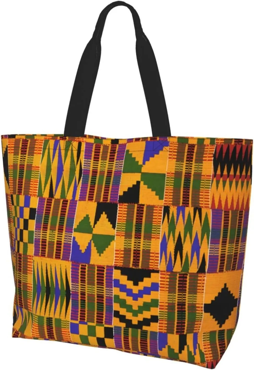 Retro African Tote Bags for Women Men Reusable Shopping Travel Grocery Bag African Ethnic Large Shoulder Bag