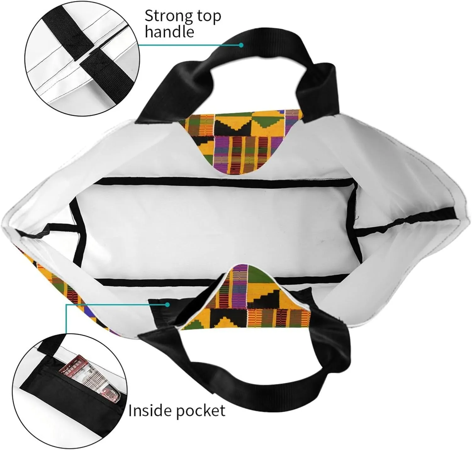 Retro African Tote Bags for Women Men Reusable Shopping Travel Grocery Bag African Ethnic Large Shoulder Bag