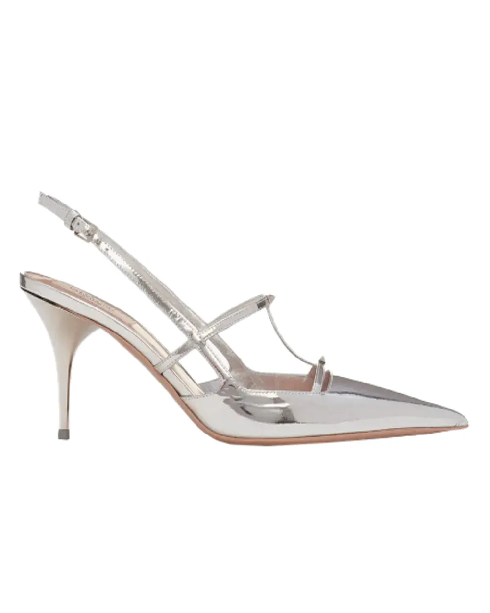 Rockstud Wispy Slingback Pump in Silver
