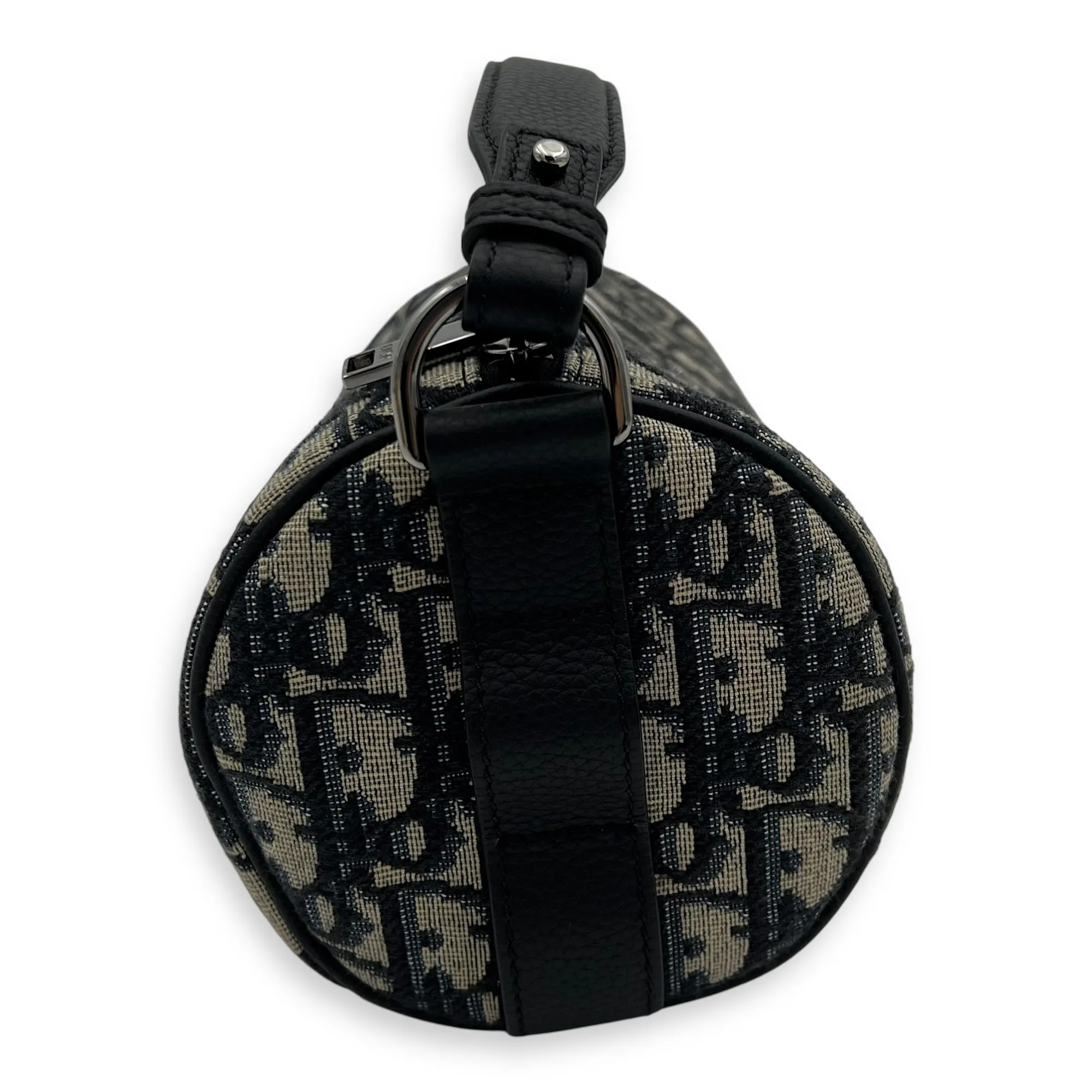 Roller Crossbody Bag Blue in Jacquard, Silver hardware