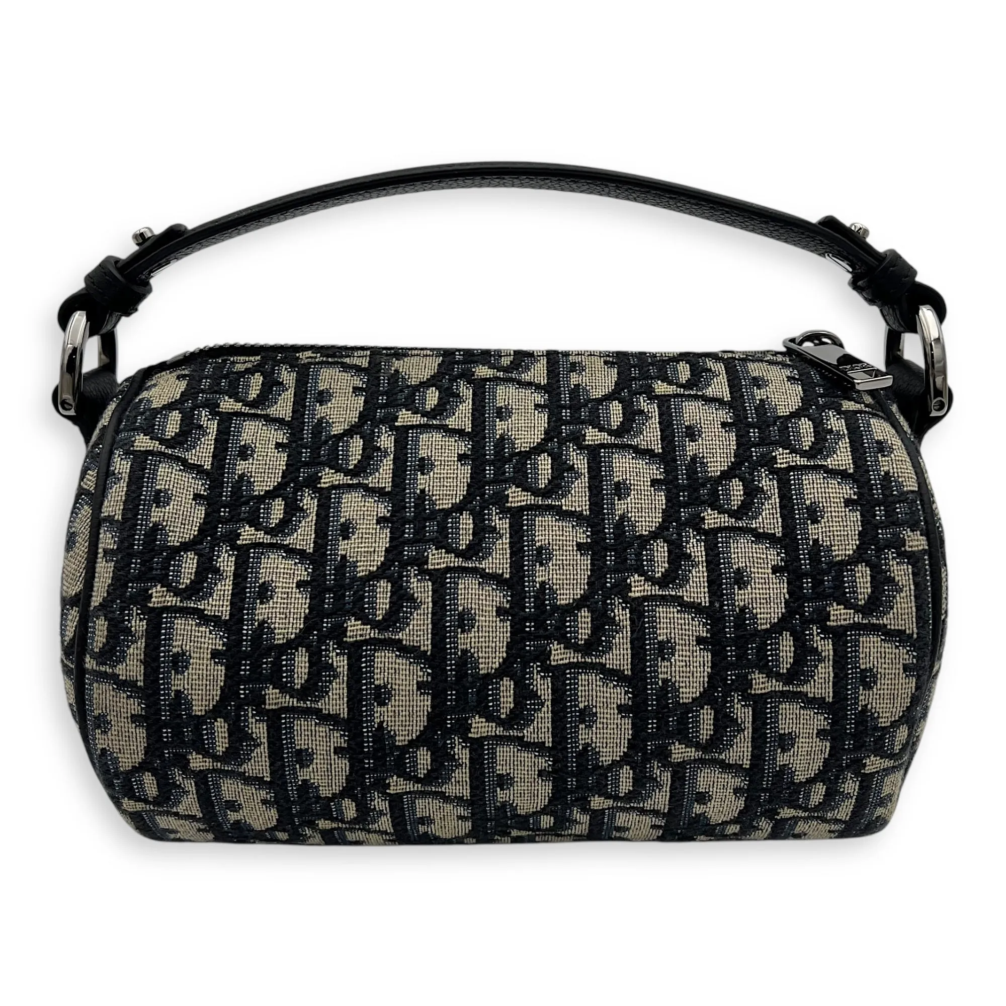 Roller Crossbody Bag Blue in Jacquard, Silver hardware