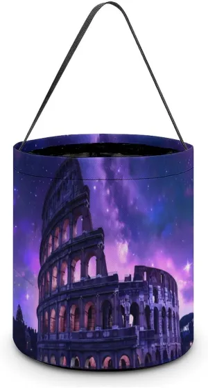 Rome Italy Famous Ancient Landmark Halloween Tote Bag Portable Halloween Candy Buckets Grocery Bag for Halloween Party