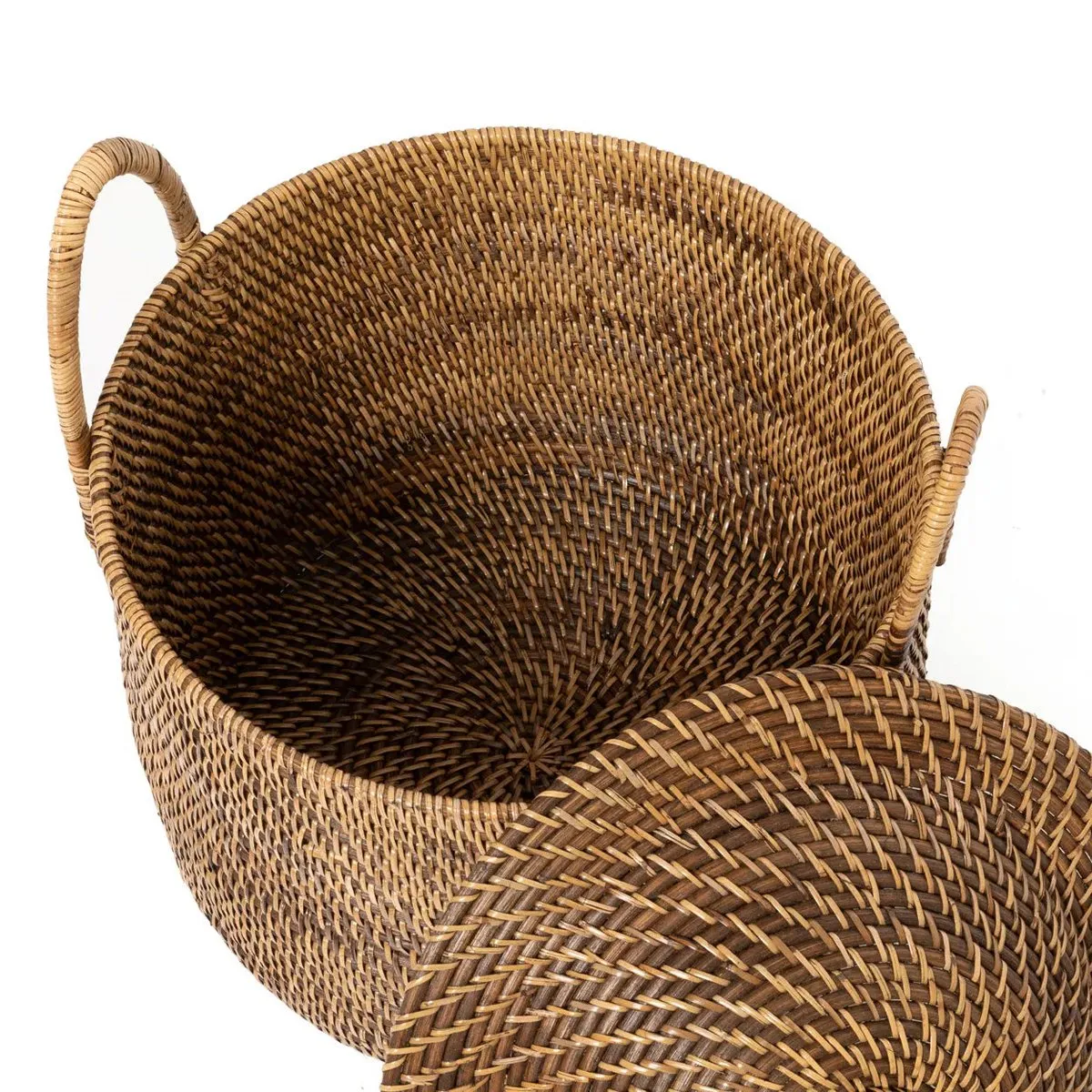 Rootz Colonial Storage Basket - Rattan Basket - Decorative Bin - Easy Mobility - 40cm x 39cm x 40cm