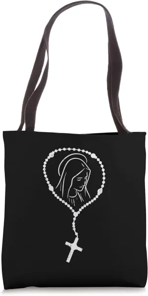 Rosary Virgin Mary God Jesus Faith Religious Catholic Gift Tote Bag