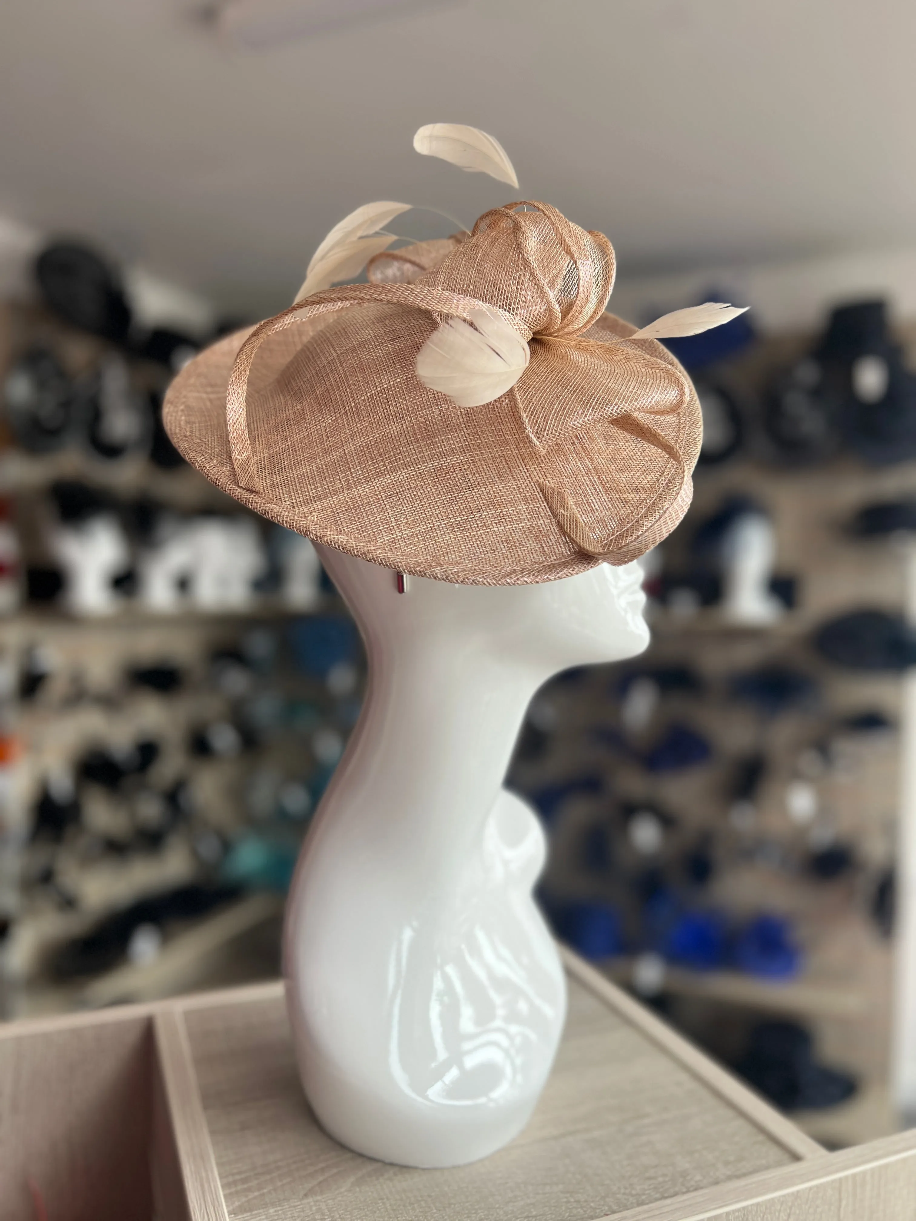 Rose Gold Teardrop Disc Fascinator