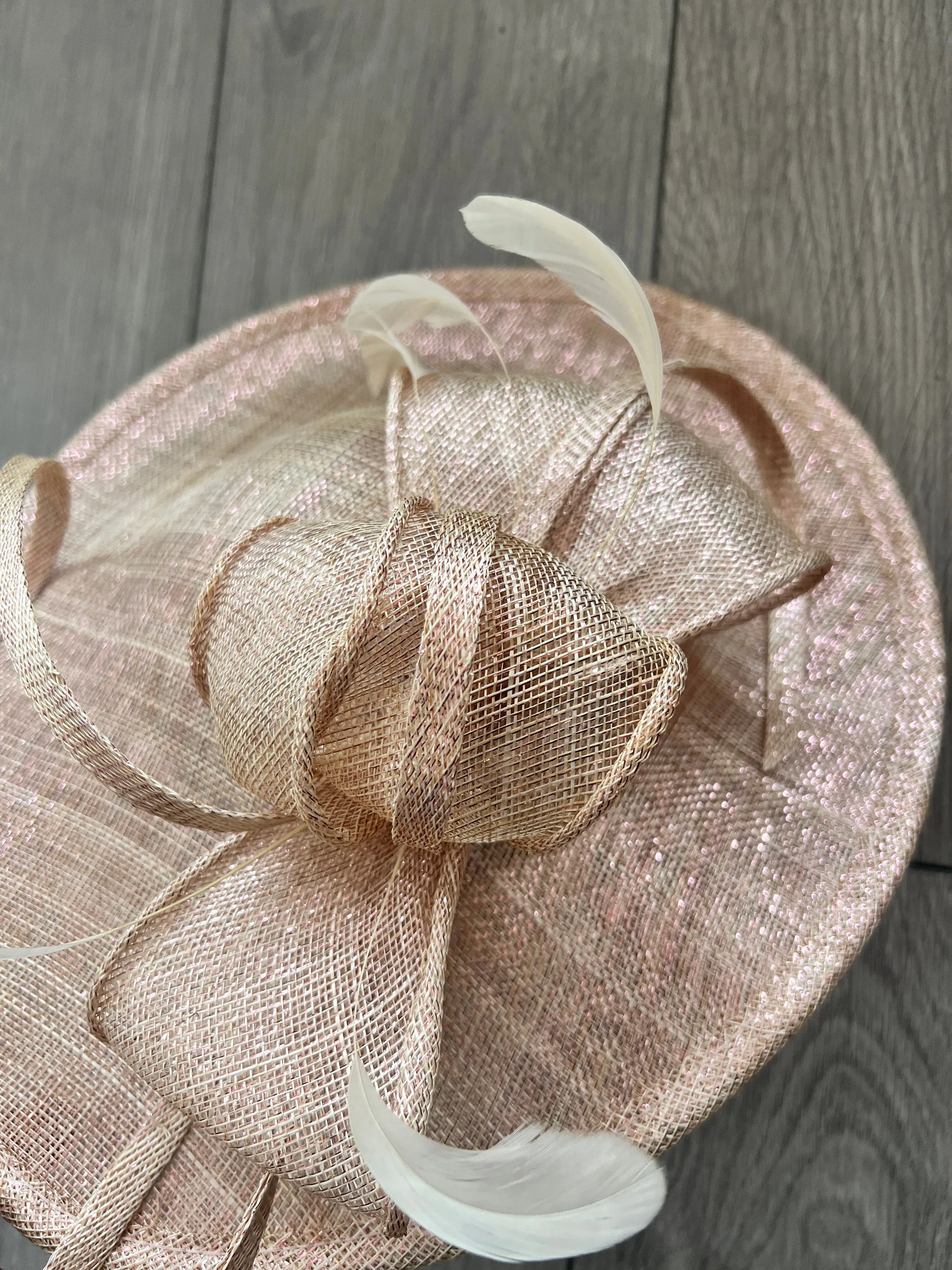 Rose Gold Teardrop Disc Fascinator