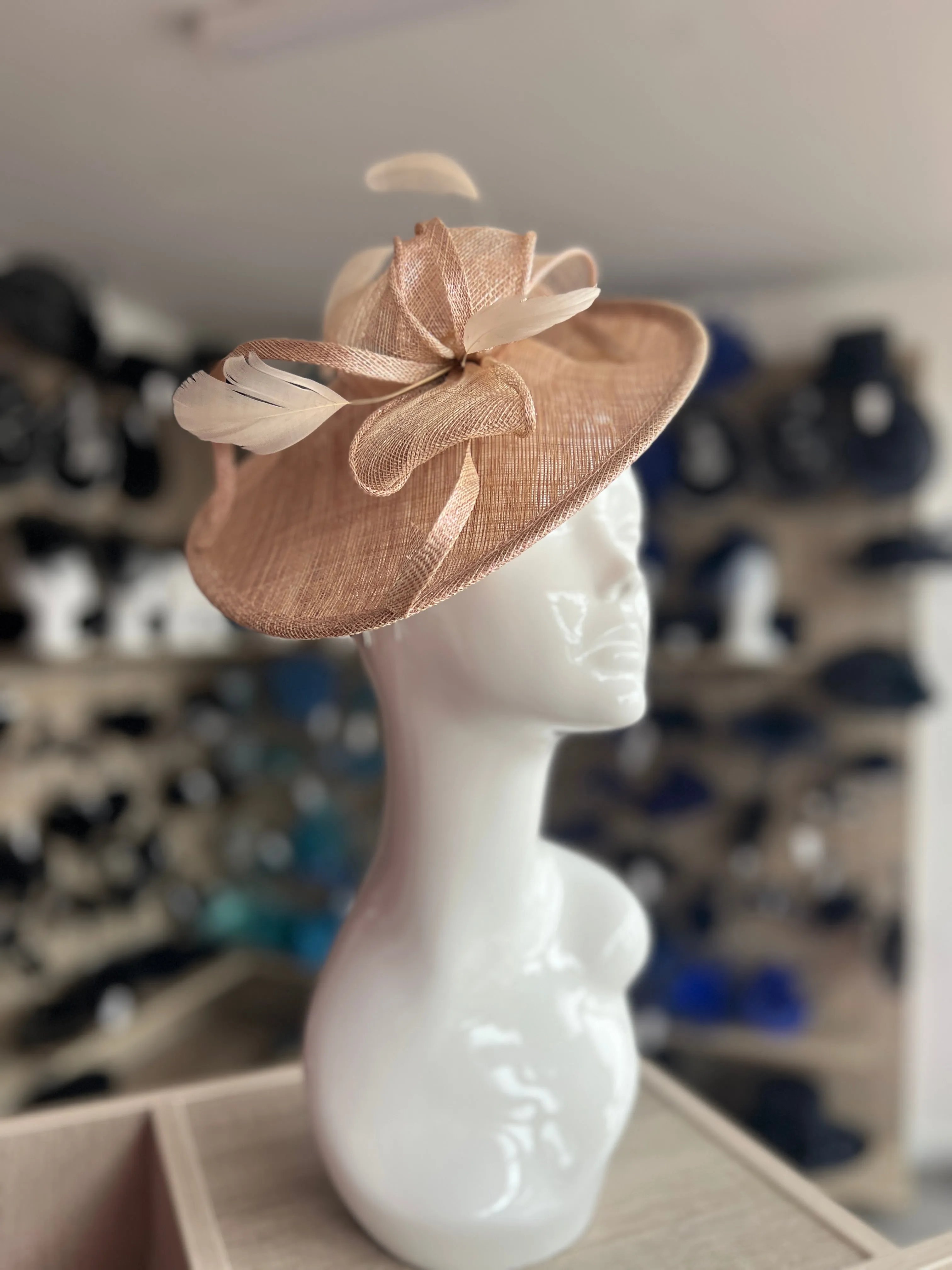 Rose Gold Teardrop Disc Fascinator