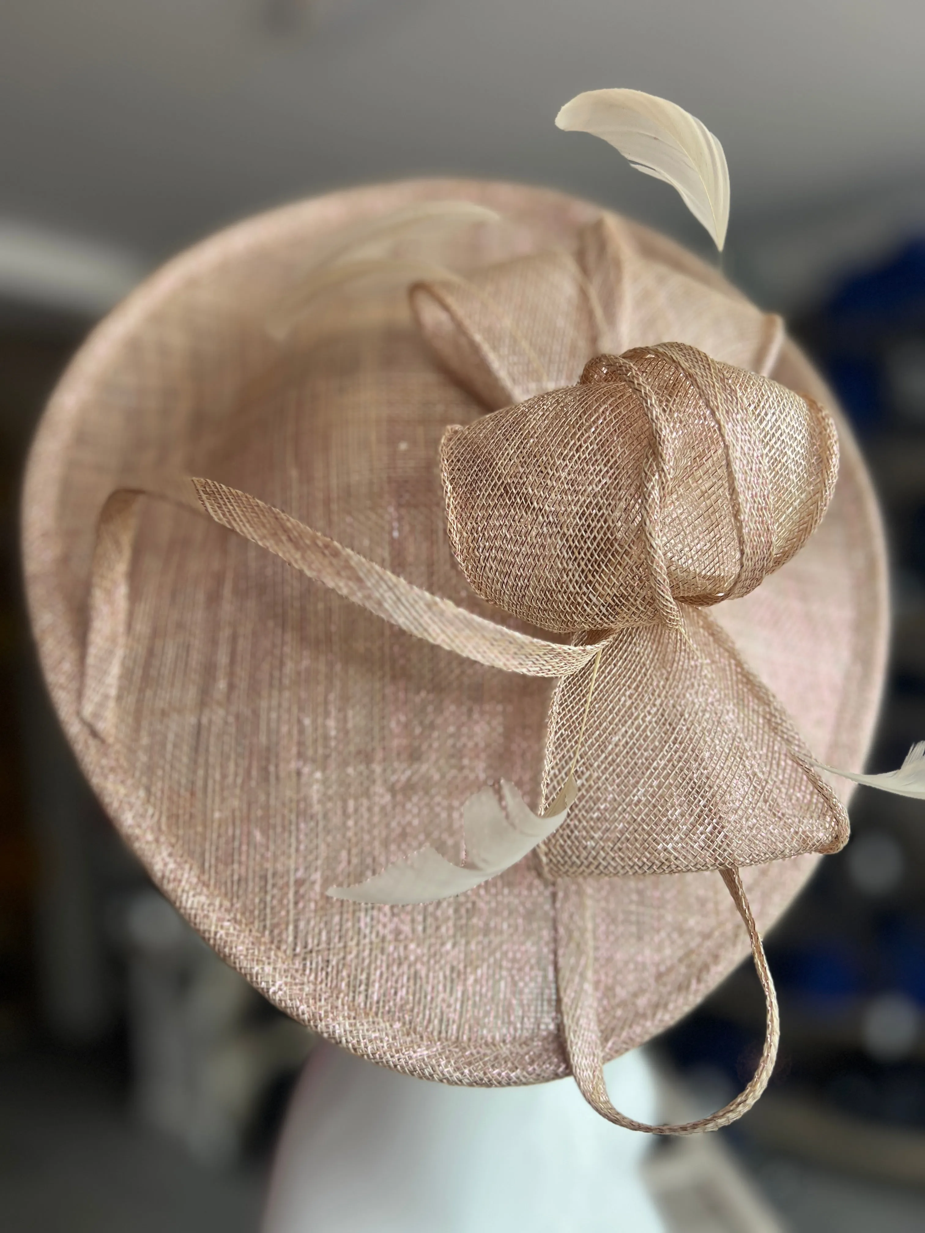 Rose Gold Teardrop Disc Fascinator