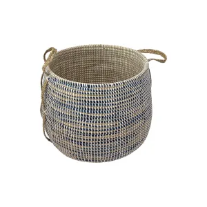 ROUND BASKET WITH HANDLES Ø 37 X H 32 CM